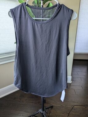 Fabletics Black Mesh-Back Active Tank